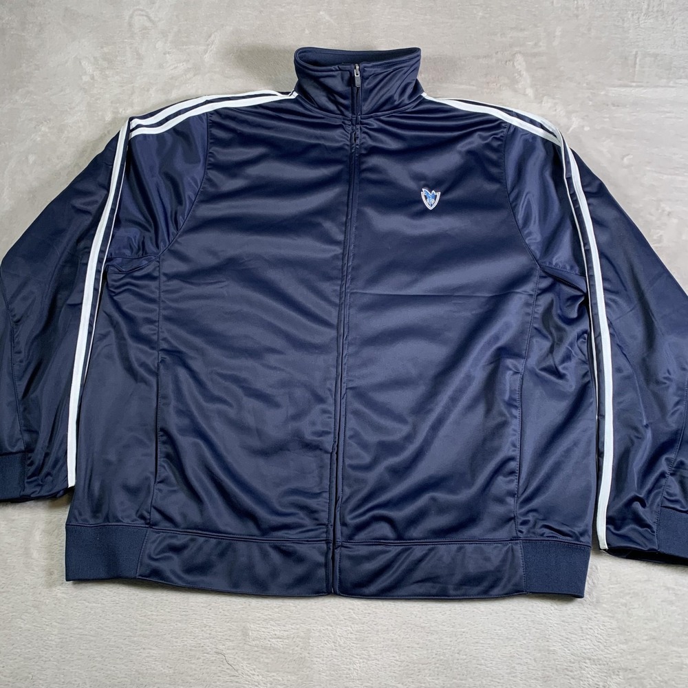 Adidas Jacket Mens 2XL Navy Blue Track Full Zip Dallas Mavericks Logo Basketball